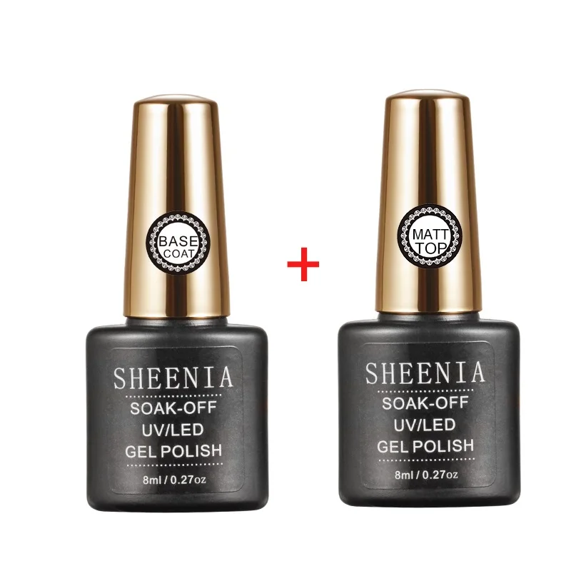 Sheenia B004C Base And MATT Top Coat Gel Nail Polish 16ml UV LED Lamp Semi Vernis Permanent Nail Art Soak off Hybrid Varnishes