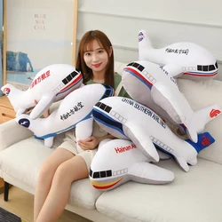 40cm 60cm 80cm Large Size Simulation Airplane Plush Toys Kids Sleeping Back Cushion Soft Aircraft Stuffed Decoration Dolls Gift