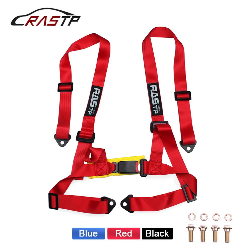 

USA Stock 2" Universal 4PT 4 Point Racing Seat Belt Safety Harness Red/Blue/Black/Yellow/Gray LS-BAG032-TP