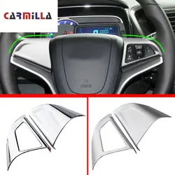 Carmilla Car Interior Decoration Sticker for Chevrolet Orlando Steering Wheel Buttons Protection Cover Trim Sticker Accessories