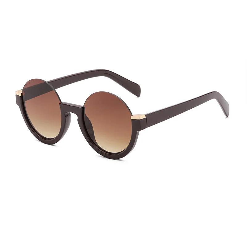 Retro Half Frame Round Gradient Sunglasses Fashion Glasses Frames