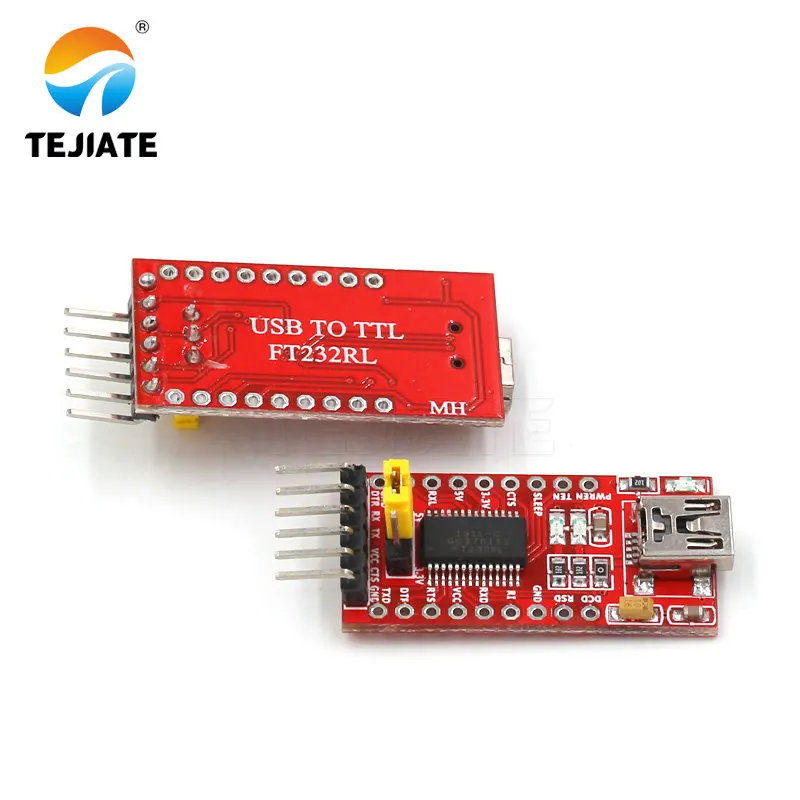 1PCS FT232 Reflesh Module USB To TTL Supports 3.3V 5V FT232RL Modular Red Board Compatible Kit Download Line MINI Interface