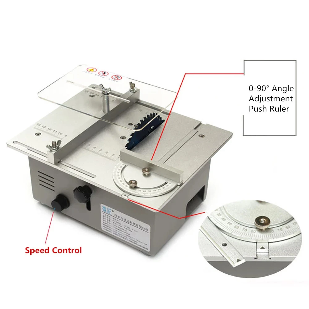 Multifunctional Mini Table Saw Double 360W 895 Motor DIY Desktop Cutting Polishing Machine Woodworking Lathe Speed Adjustable