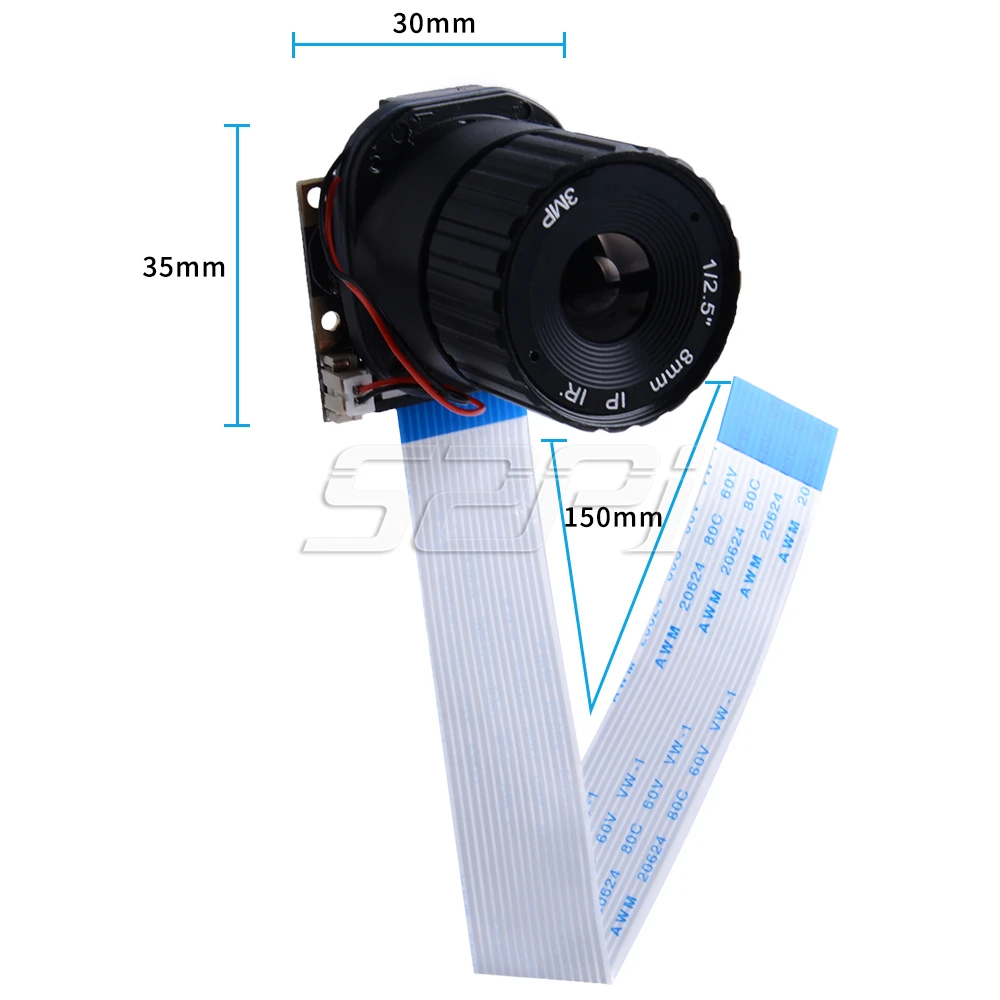 52Pi 8MM Raspberry Pi Camera Module OV5647 5MP Focal Length for Raspberry Pi 4 /3B (+)/2B / Zero (W) / Jetson Nano / Banana Pi