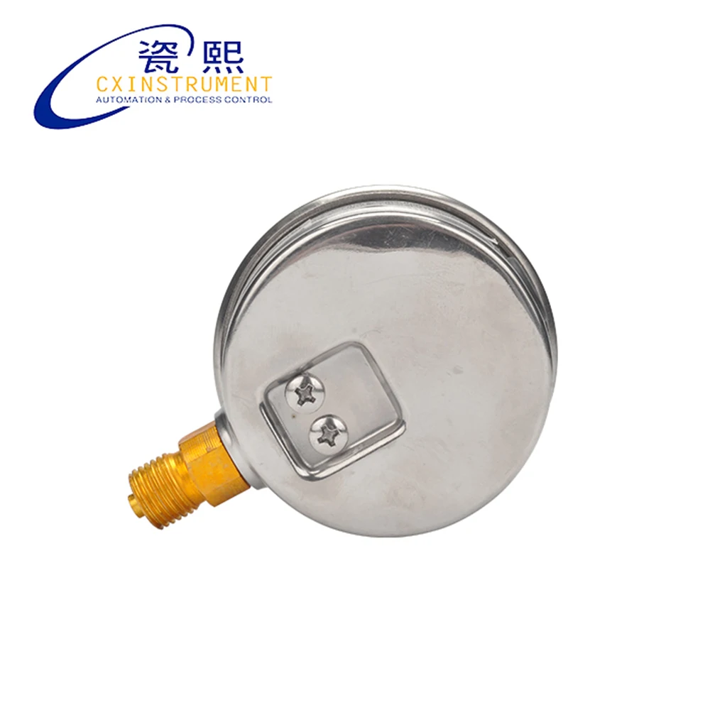 

Brass Pressure Gauge With 100mm Diameter Radial Install Thread Connection 60Mpa Max Pressure Stainless Steel Pressure Gauge