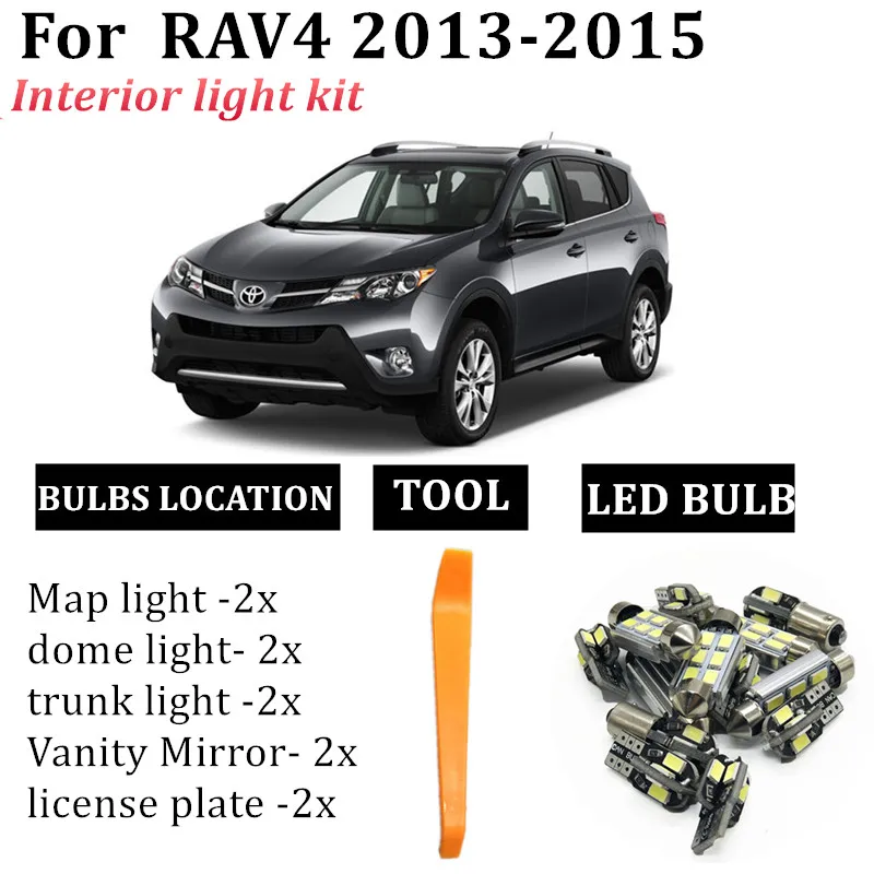 

10x Canbus led Car interior lights Package Kit for Toyota Rav4 RAV 4 RAV-4 2013 2014 2015 led interior lights