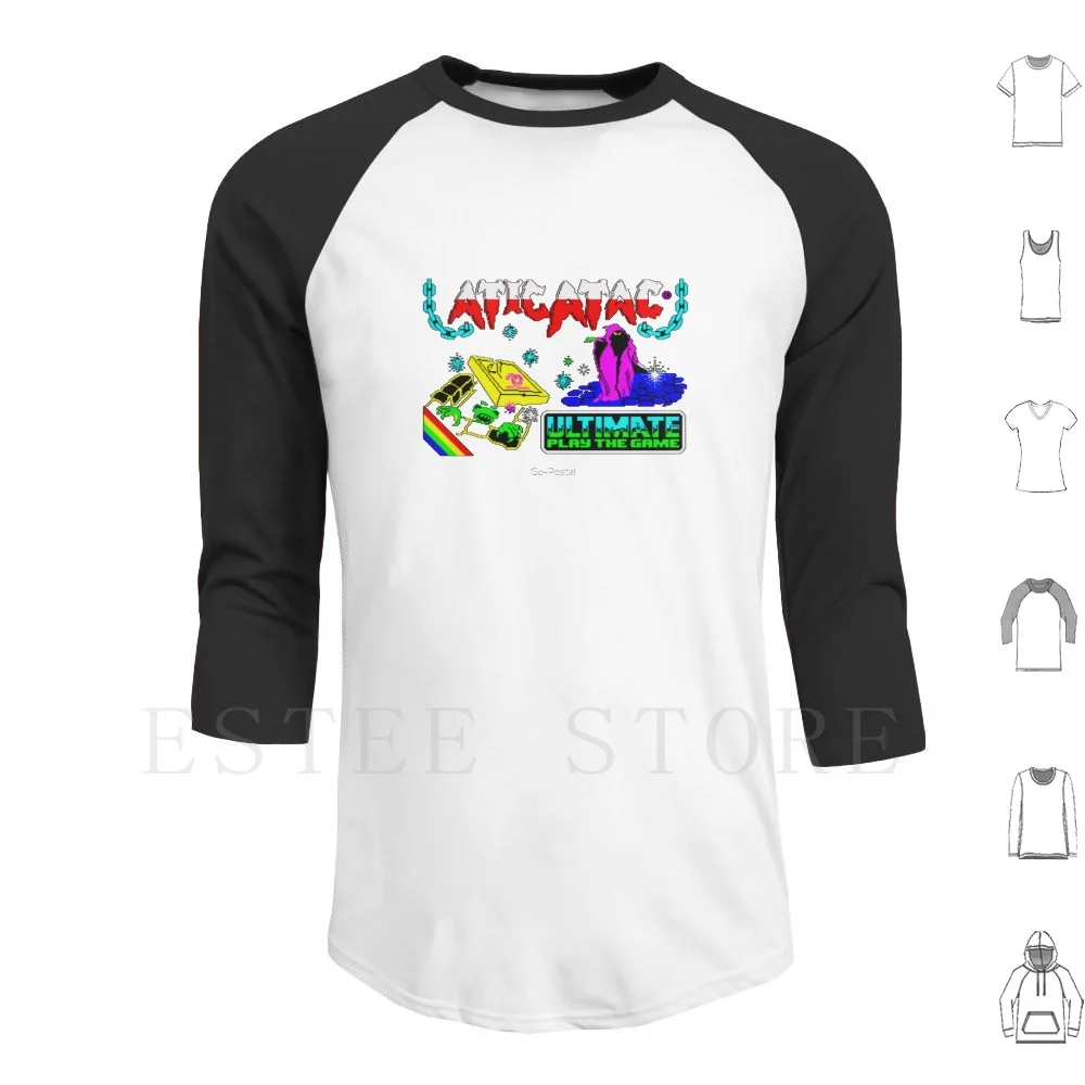 Sudaderas con diseño de videojuegos retro Atic Atac, manga larga, videojuego retro Atic Atac Spectrum Commodore Zx Spectrum Speccy Gaming Geek