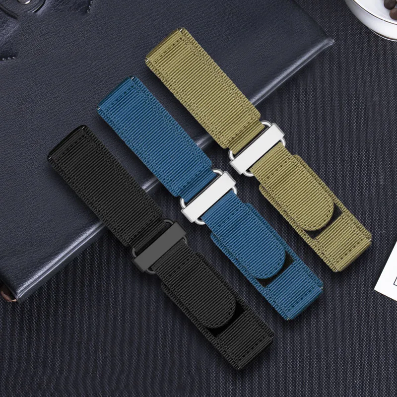 For Seiko Diesel strap Black blue army green nylon watchband 22mm 24mm with Hook-and-loop buckle canvas bracelet