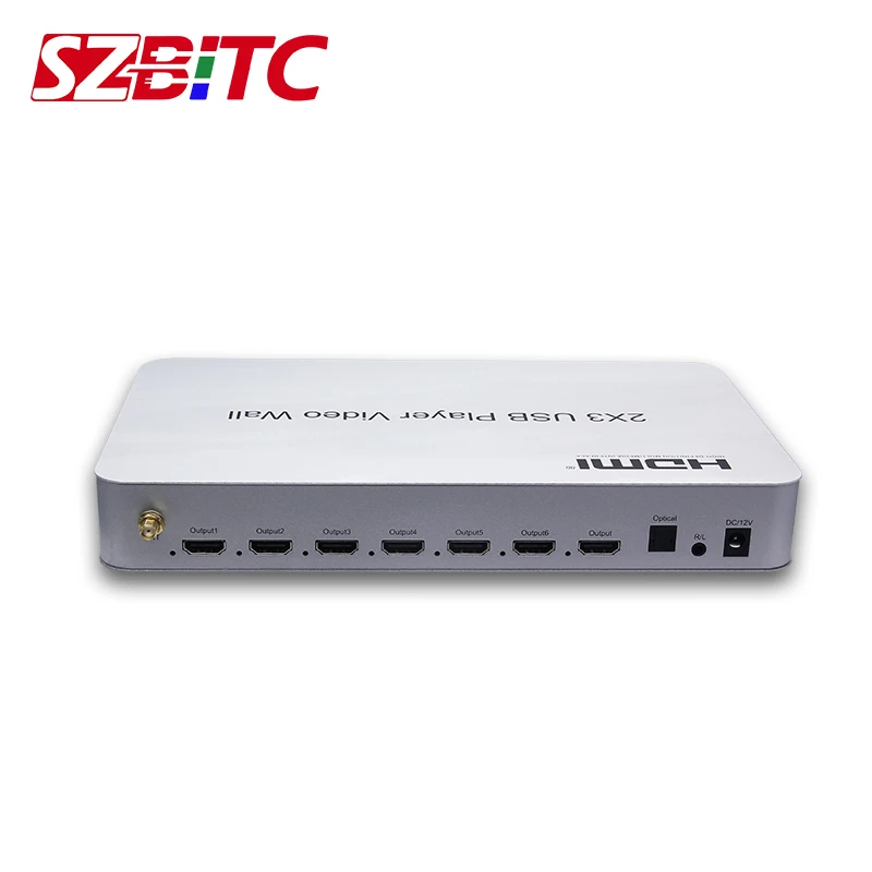 Contrôleur mural vidéo sans fil WiFi, lecteur USB, boîtier d'épissure, moniteur TV, 1 entrée, 6 sorties, 4K, 2x3