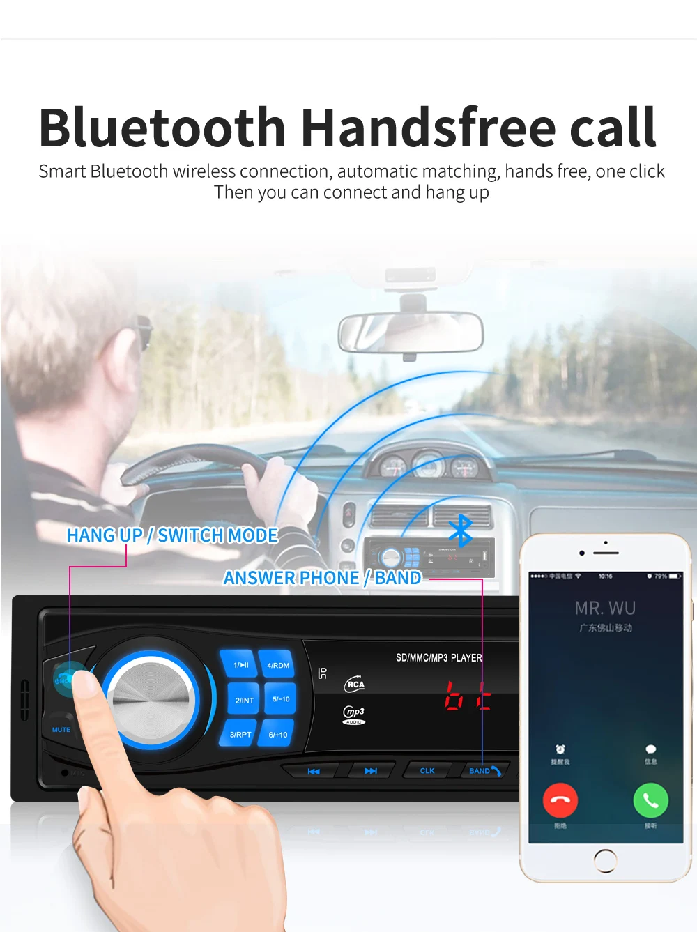 

Bluetooth-compatible Autoradio 12V Car Stereo Radio FM Aux-IN Input Receiver SD USB In-dash 1 din Car MP3 Multimedia Player