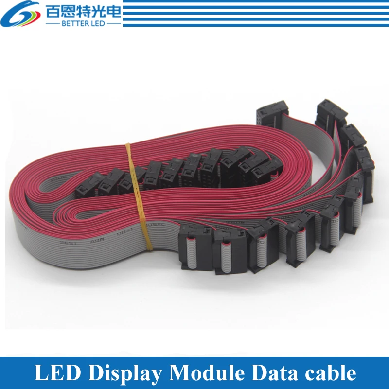 10pcs/lot 80cm 16Pin Long Flat Wire/ Hub Cable Tinned Copper Data cable for LED Display