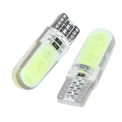 2PCS T10 W5W LED COB for Car Interior Light 12V 12SMD Auto Turn Signal Wedeg Side Dome Reading Lamp License Plate Lights White