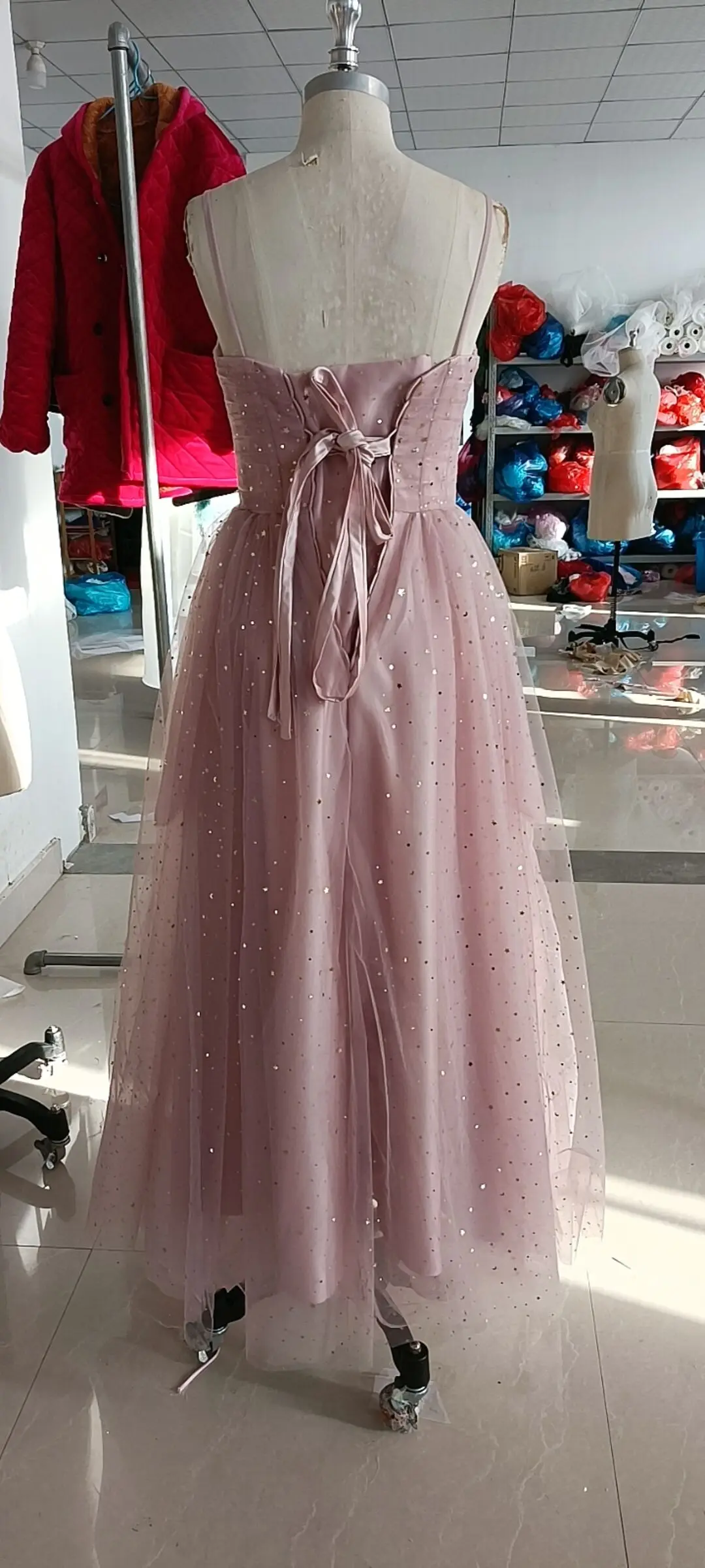 Real Picture Tea Length Prom Dress 2022