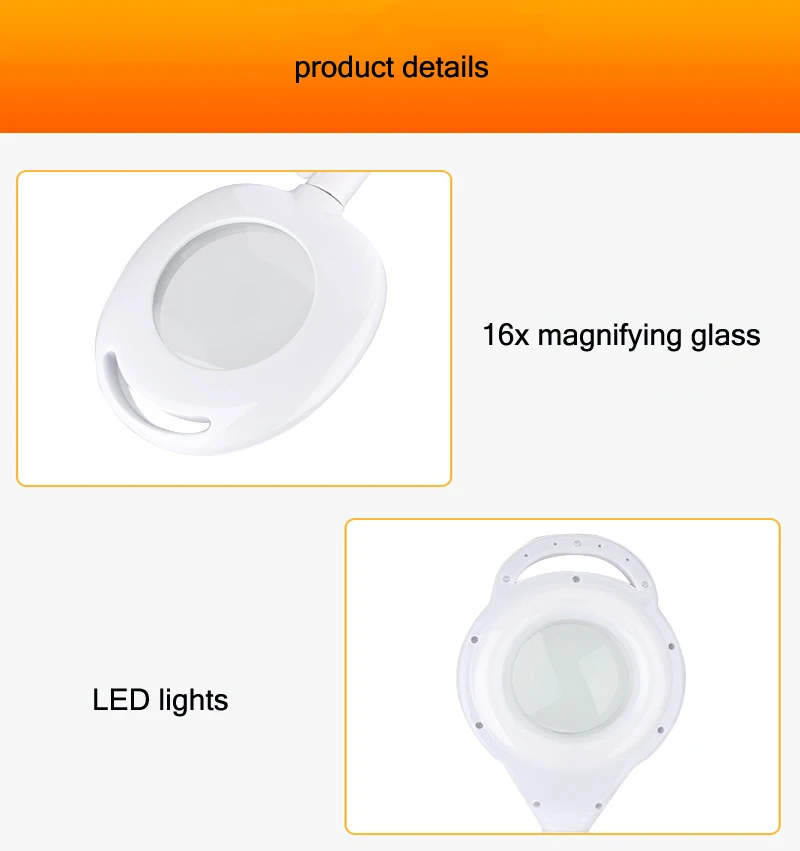 16X Magnifying Glass Cold Light EU Plug Tattoo Light Beauty Light Eyelash Light Manicure Light LED Cold Light Beauty Equipment