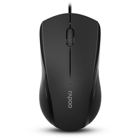 Rapoo N1600 3-Button Wired USB Optical Silent Mouse, Computer Mice with 1000 DPI, Compatible with PC, Mac,Desktop and Laptop