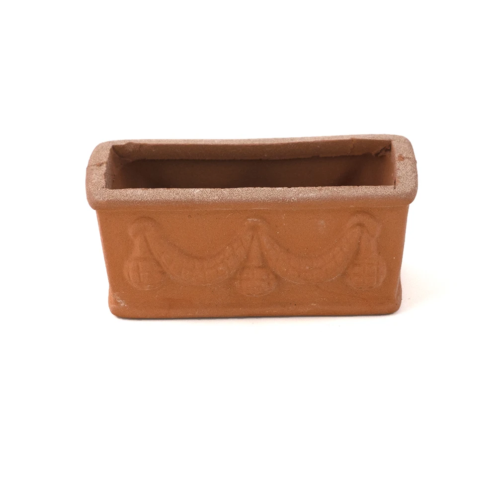 1Pcs 1/12 Dollhouse Miniature Accessories Mini Rectangular Ceramic Flowerpot Simulation Furniture Vase for Doll House Decoration