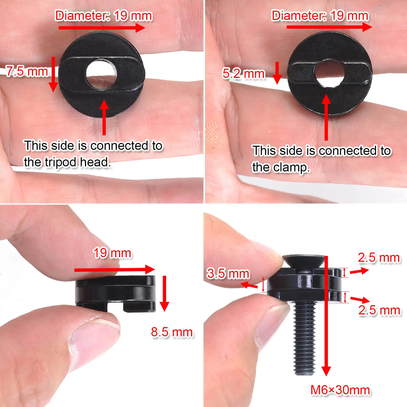 Arca-Swiss Quick Release Clamp Converter Adapter for Tripod Ball Head of Gitzo 82TQD 82QD, Manfrotto MH490 492 MH054 055 MHXPRO