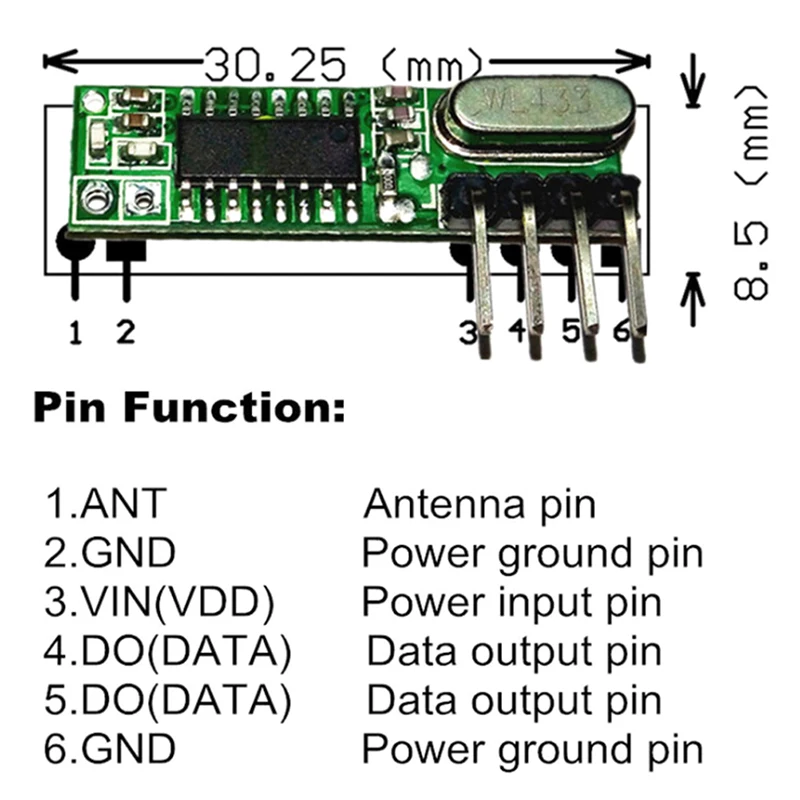 1pc 433 Mhz Superheterodyne odbiornik Rf nadajnik antena dla Arduino Uno moduł bezprzewodowy Diy Kit 433 mhz pilot