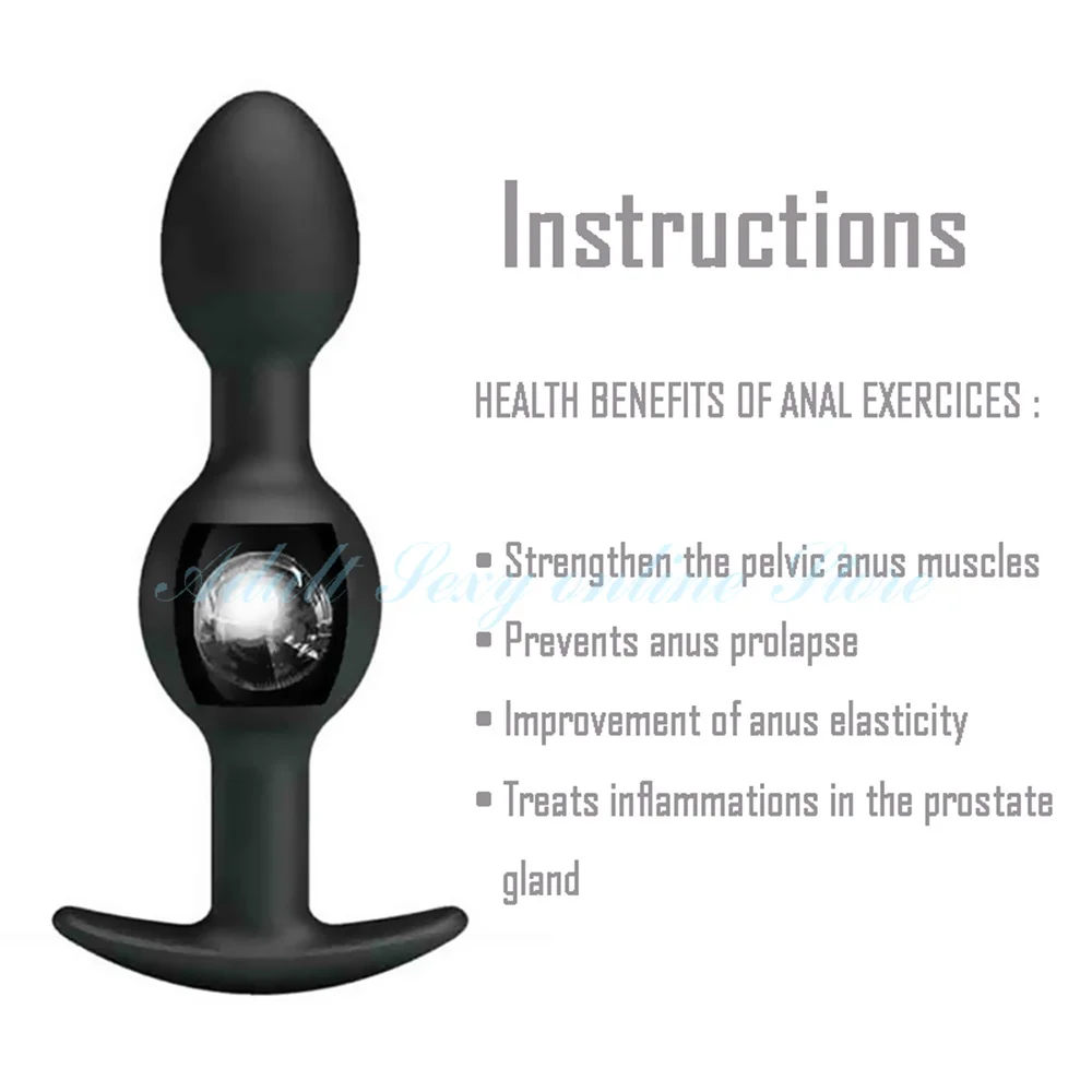 Silicone Butt Plug Anal Beads Dilator Metal Ball Inside For Men Women Couple Prostate Massager Anus Muscles Trainer But Sex Toys