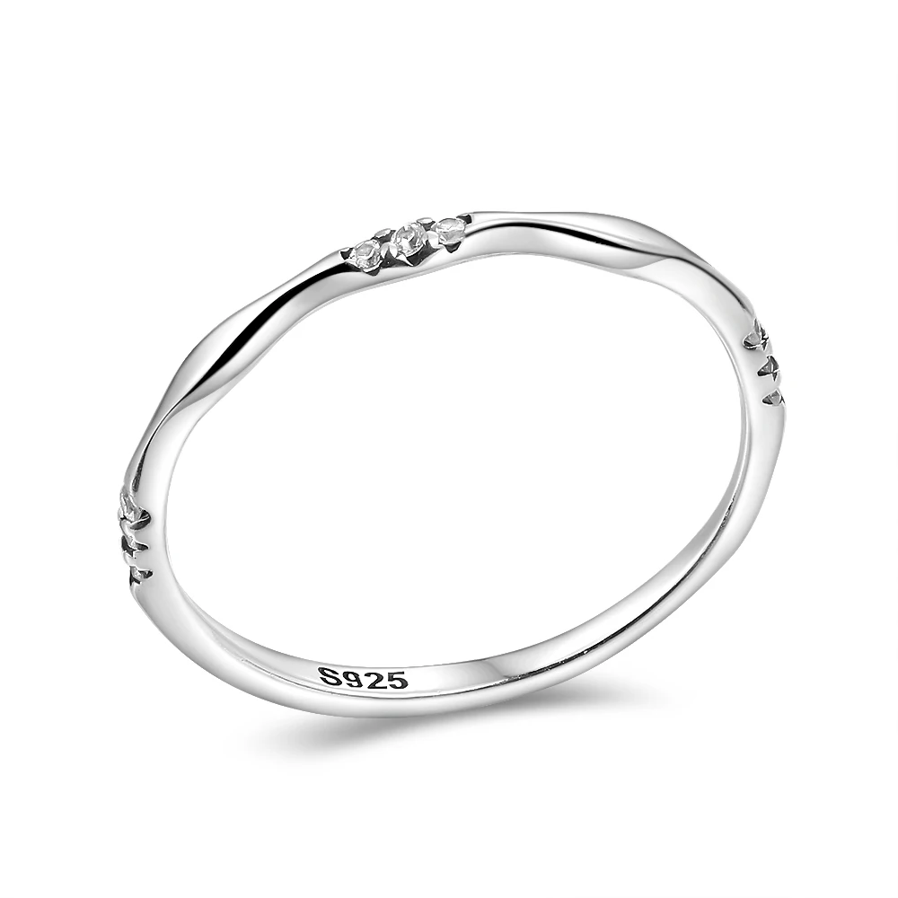 Real 925 Sterling Silver Zircon Round Geometric Ring For Women Cute Fine Jewelry 2021 Minimalist Accessories Mother\'s Day Gifts