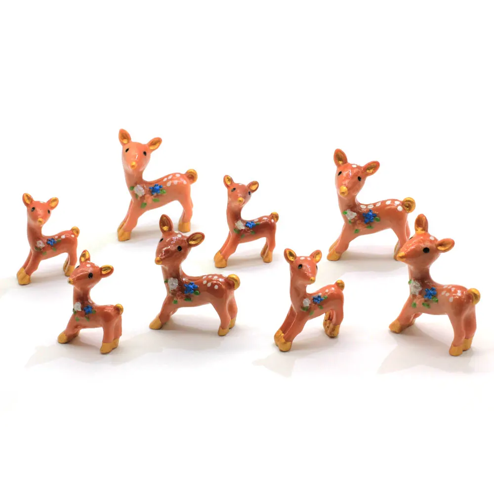 Resin Artificial Mini Sika Deer Fairy Garden Miniatures Gnomes Moss Terrariums Crafts Figurines Home Decoration