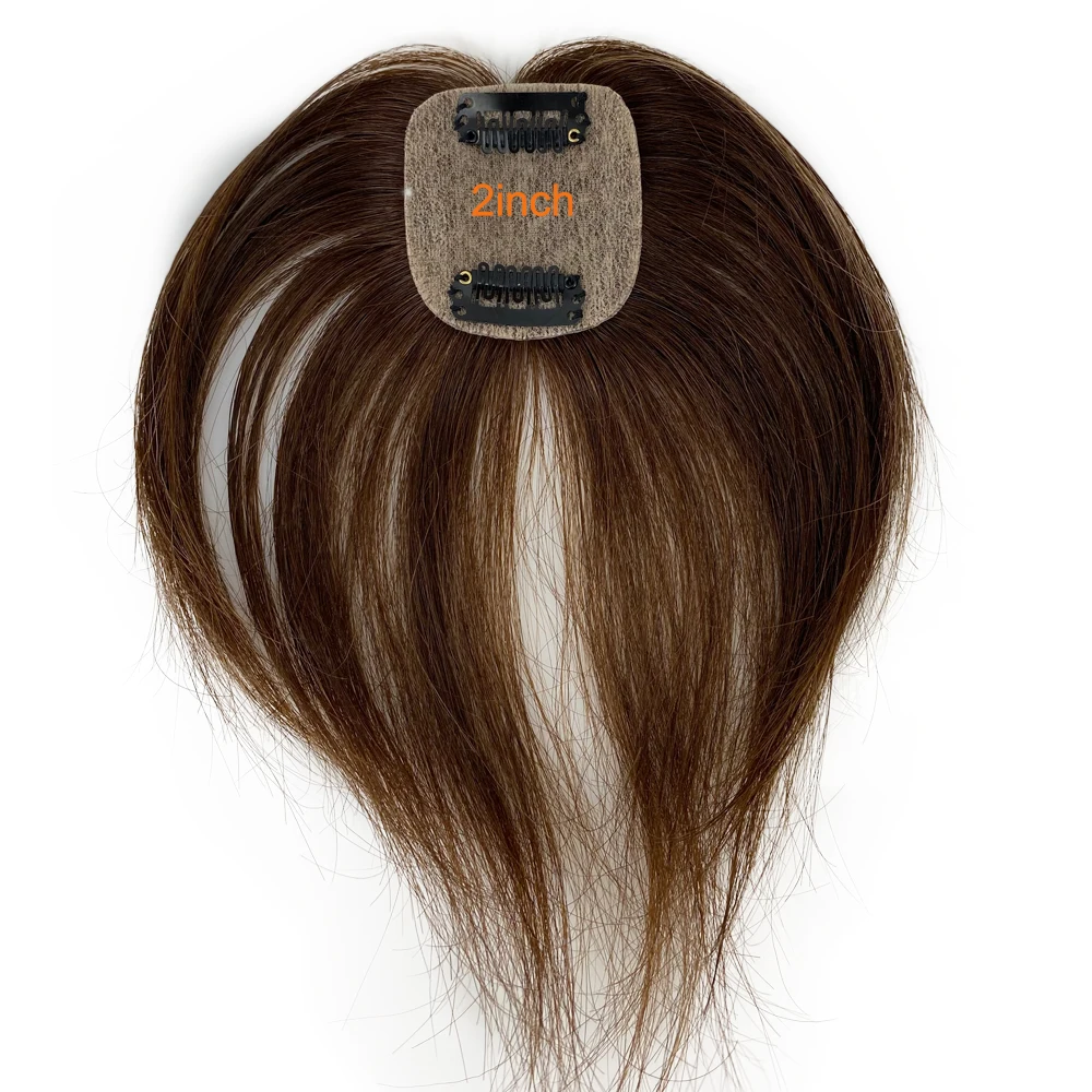 15CM Perfect Fringe European Virgin Human Hair Bangs Scalp Top 6 Inch 5X5CM Topper With a Cut Bang Silk Skin Base Toupee 2x2Inch