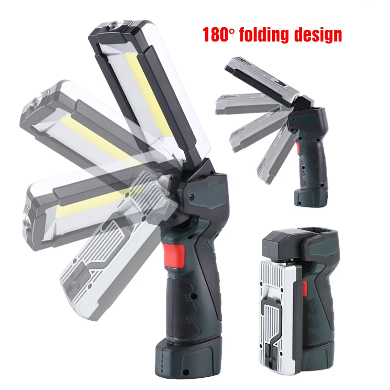 Rechargeable LED Work Light Built-in Battery Work Flashlight with Magnetic Base 5 Lighting Modes Foldable Lamp For Car Repair