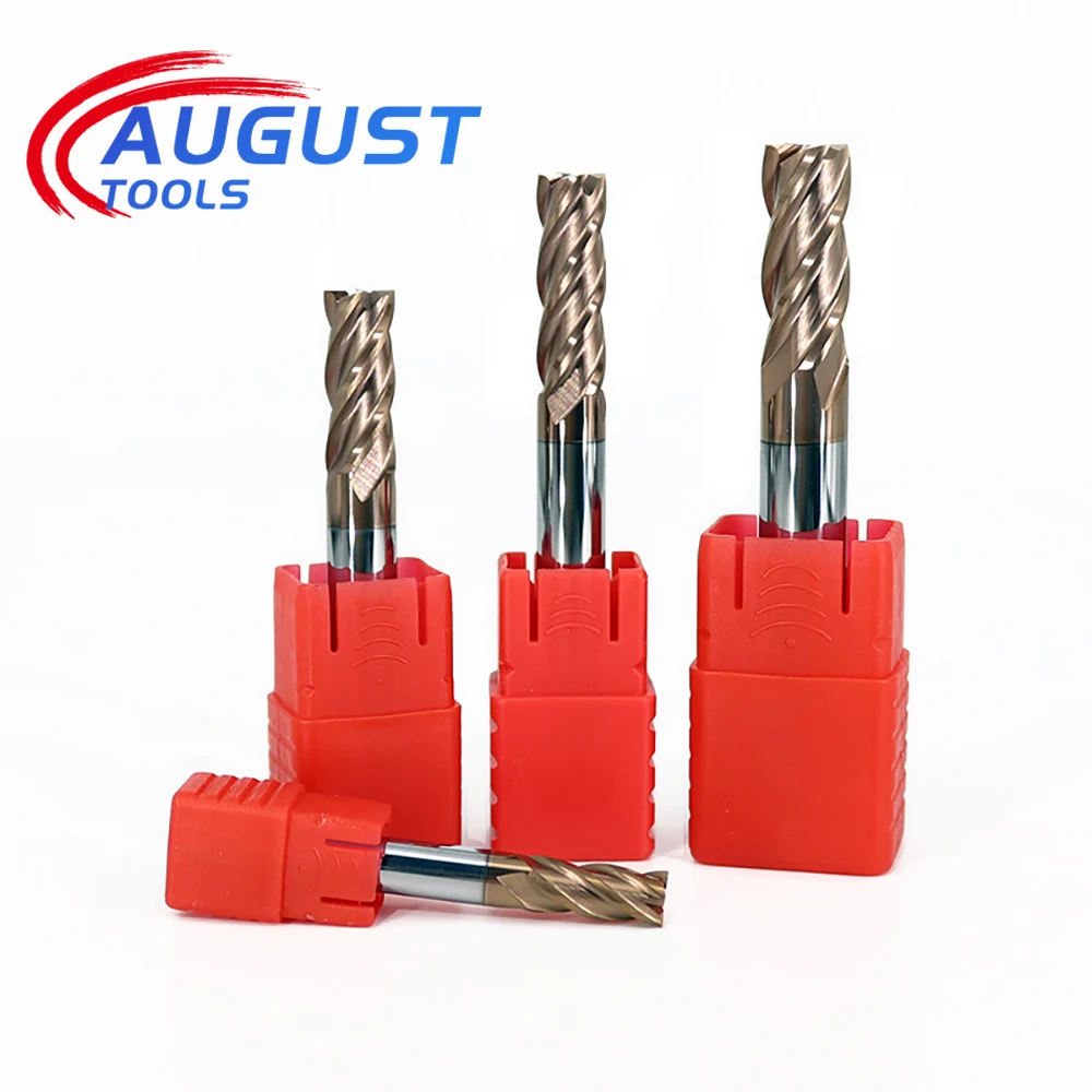 Augusttool Hrc55 Carboneto End Mill Flautas de Moagem Cortador de Revestimento de Liga de Aço de Tungstênio Ferramentas de Corte Cnc Maching Endmills