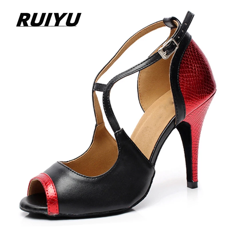 Latin Dance Shoes For Women Tango Salsa Dance Shoes for Girls High Heels 10cm Gold Red Summer Sandals for Women Dance Shoes