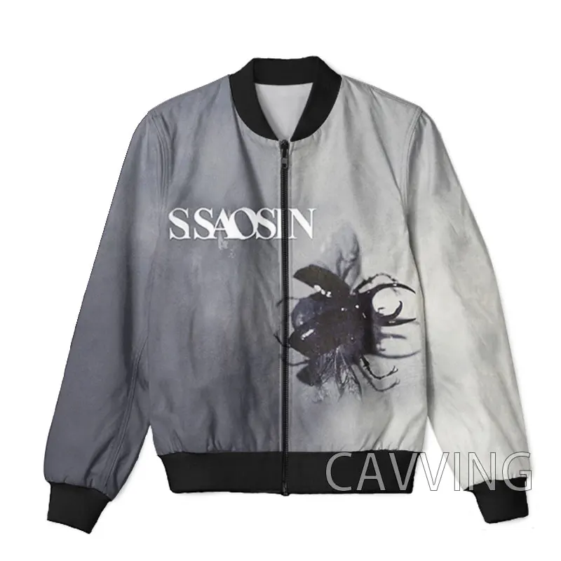 

CAVVING 3D Printed Saosin Band Zipper Bomber Jackets Men Overcoat Mens Coat Zip Up Jackets for Women/Men