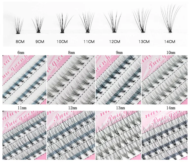 10D Mink Grafting Lashes 1 Box/60 Bundles Russia Natural C Curl False Eyelashes Individual Cluster Eyelash Makeup Wholesale