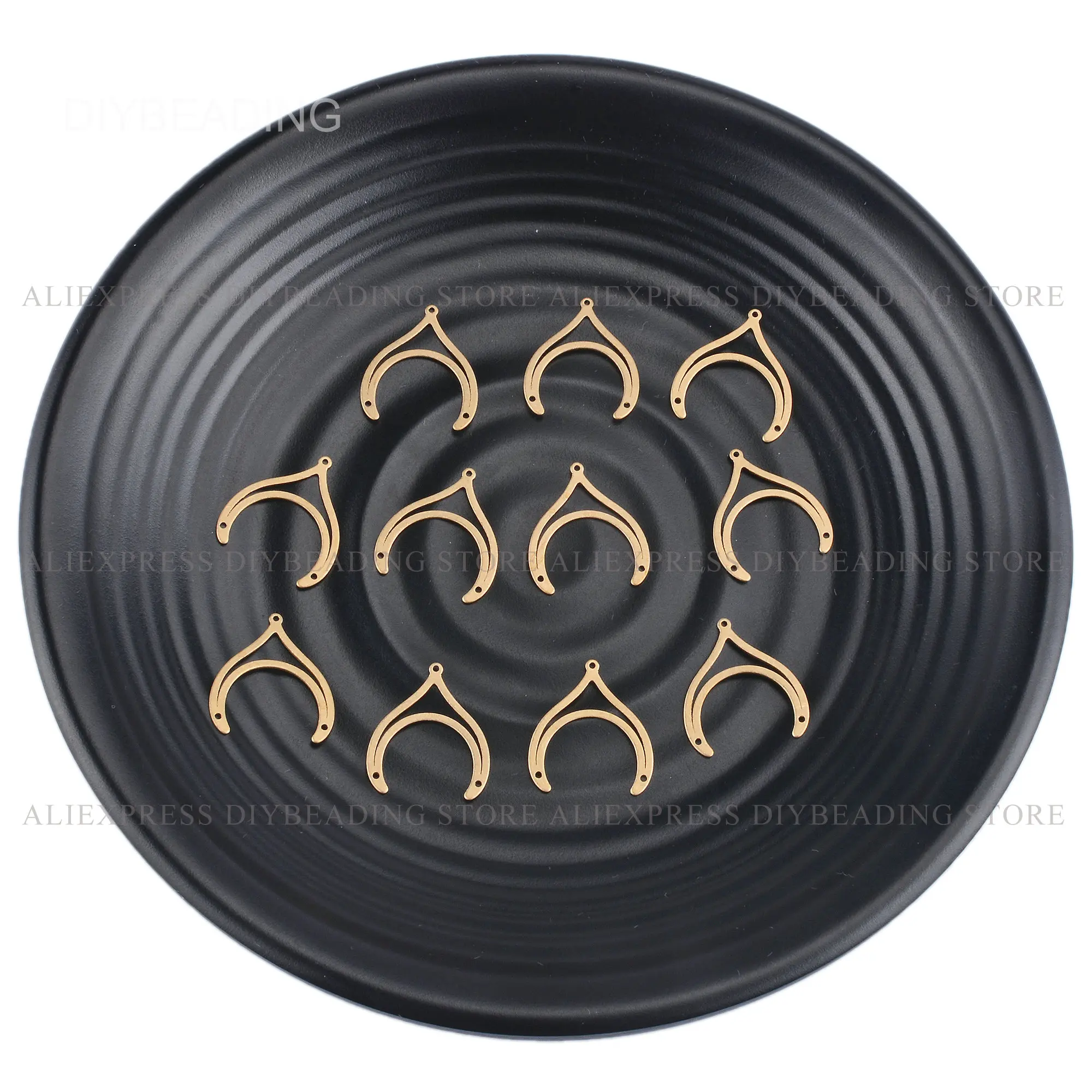 4-200 Pcs Jewelry Connector Finding Bulk Wholesale Brass 3 Holes Fish Tail U Charm Connector for Earring Necklace Making