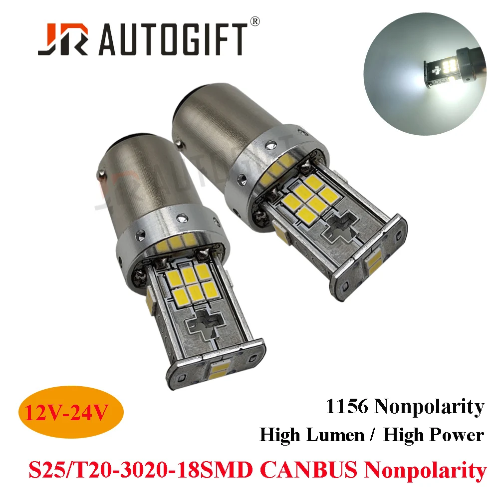 

Светодиодный светильник для автомобиля Canbus T20 P21W, 12-24 В, 1156, 18SMD, неполярный, белый, 10 шт.
