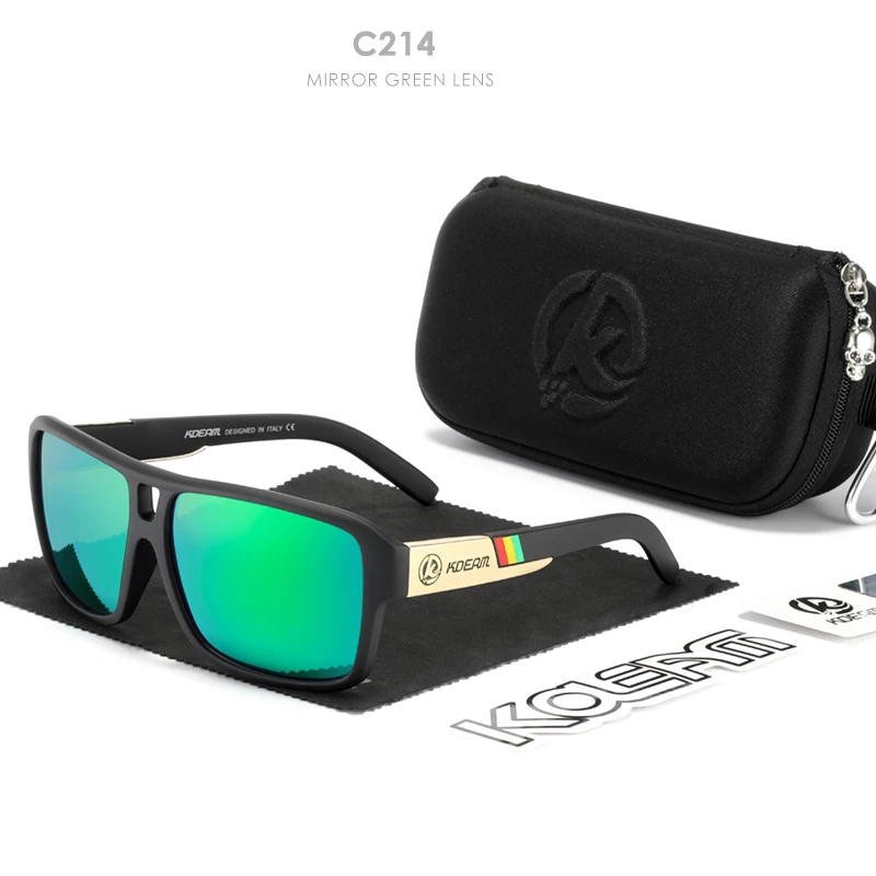 KDEAM Jam Lifestyle Herren-Sonnenbrille, polarisiert, quadratisch, übergroß, Blitzspiegel, Sonnenbrille, Hartbox im Lieferumfang enthalten – Detail 18