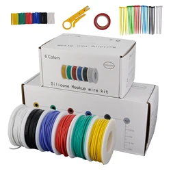 Soft Silicone Wire 30/28/26/24/22/20/18AWG Flexible Silicone Wire Cable 6 colors/Box Electrical Copper Wire for DIY Appliances