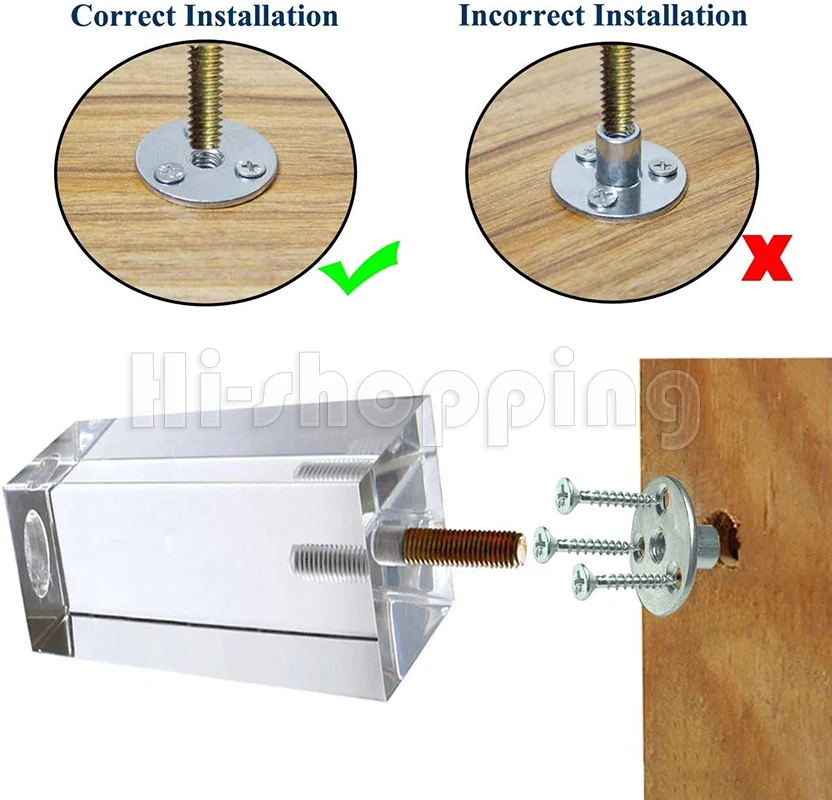 Pieds de meuble en acrylique pour bricolage, verre transparent, bibliothèque, canapé, canapé, table basse, meuble TV, 10 cm, 12 cm, 15cm, 4 pièces