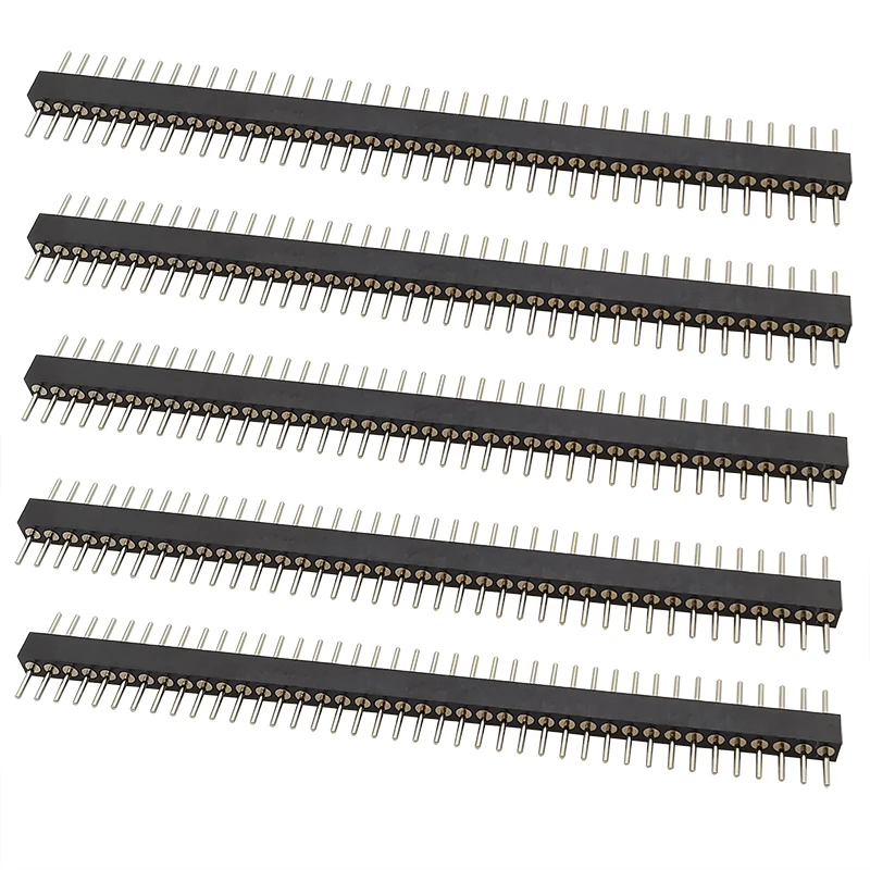 40 Pin Pitch 1.778mm Single Row 1x40P Male Plug Pin Header PCB Board Connector Strip Pinheader for Arduino Black