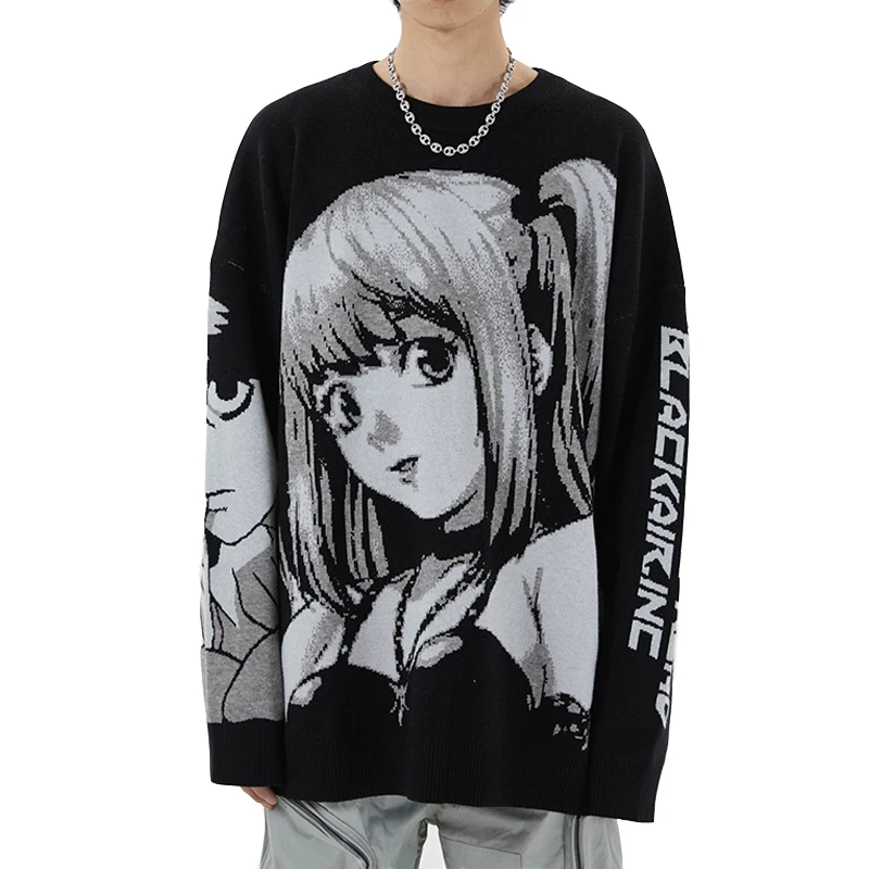 

Unisex Men Goth Knitted Harajuku Winter Clothes Women Oversized Sweaters Long Sleeve Top Gothic Cartoon Streetwear Pullover