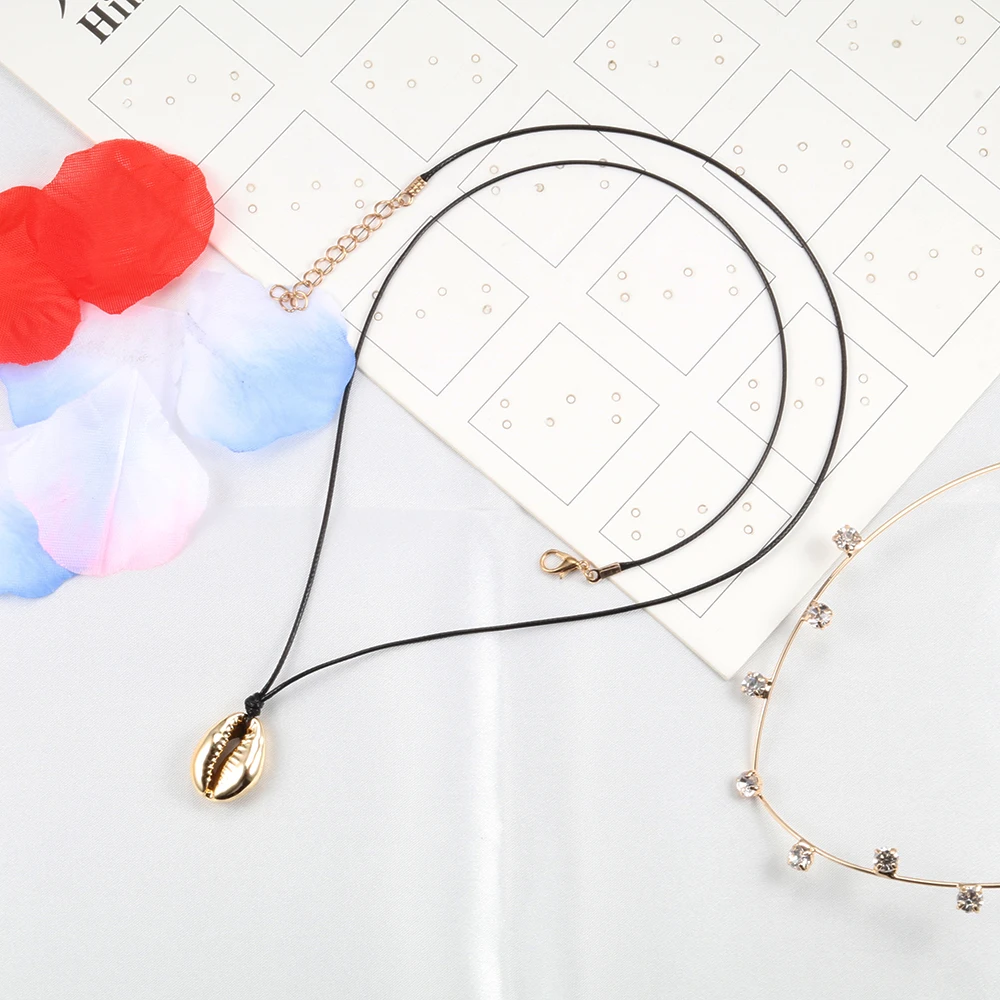 Charm shell necklace Jewelry Lady Handmade Shell Clavicle Necklace Seashell Choker Bohemian Vaction Style Femme Elegant Necklace