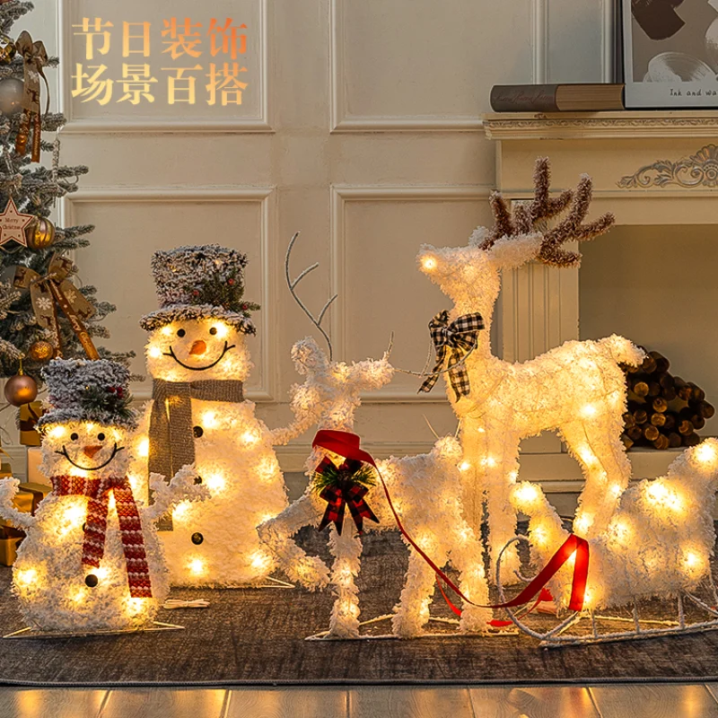 Led Lights Greeting Snowman For Christmas Yard Decor Light Hotel Shop Window Shopping Mall Craft Supplies Christmas