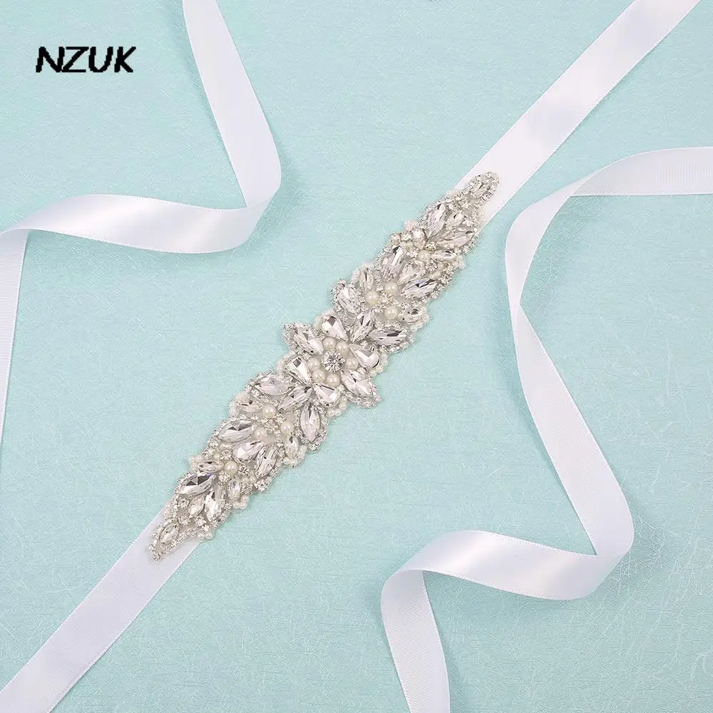 NZUK-Cinturón de novia con adornos de diamantes de imitación para mujer, cinturón de boda ostentoso, para vestidos de dama de honor, Beltceinture mariage