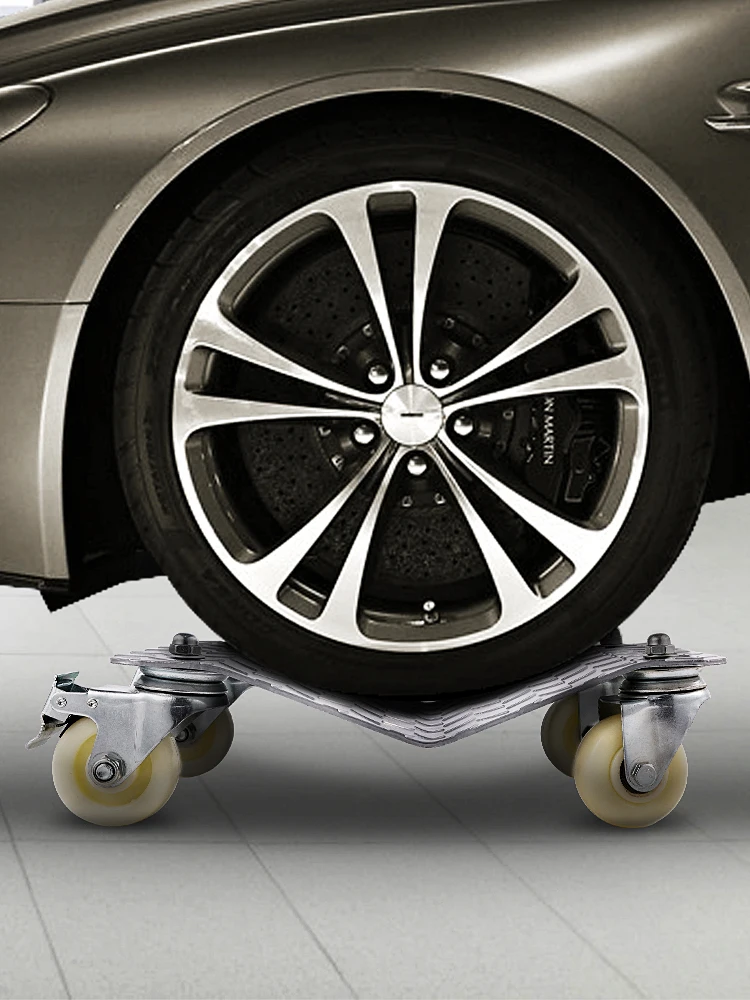 SucceBuy 2 Stuks Autoband Wiel Trolley Dollies Voertuig Skate Bewegende Band Met 4 Zwenkwielen 1500Lbs Gewichtscapaciteit Auto Reparatie Mover - afbeelding 2