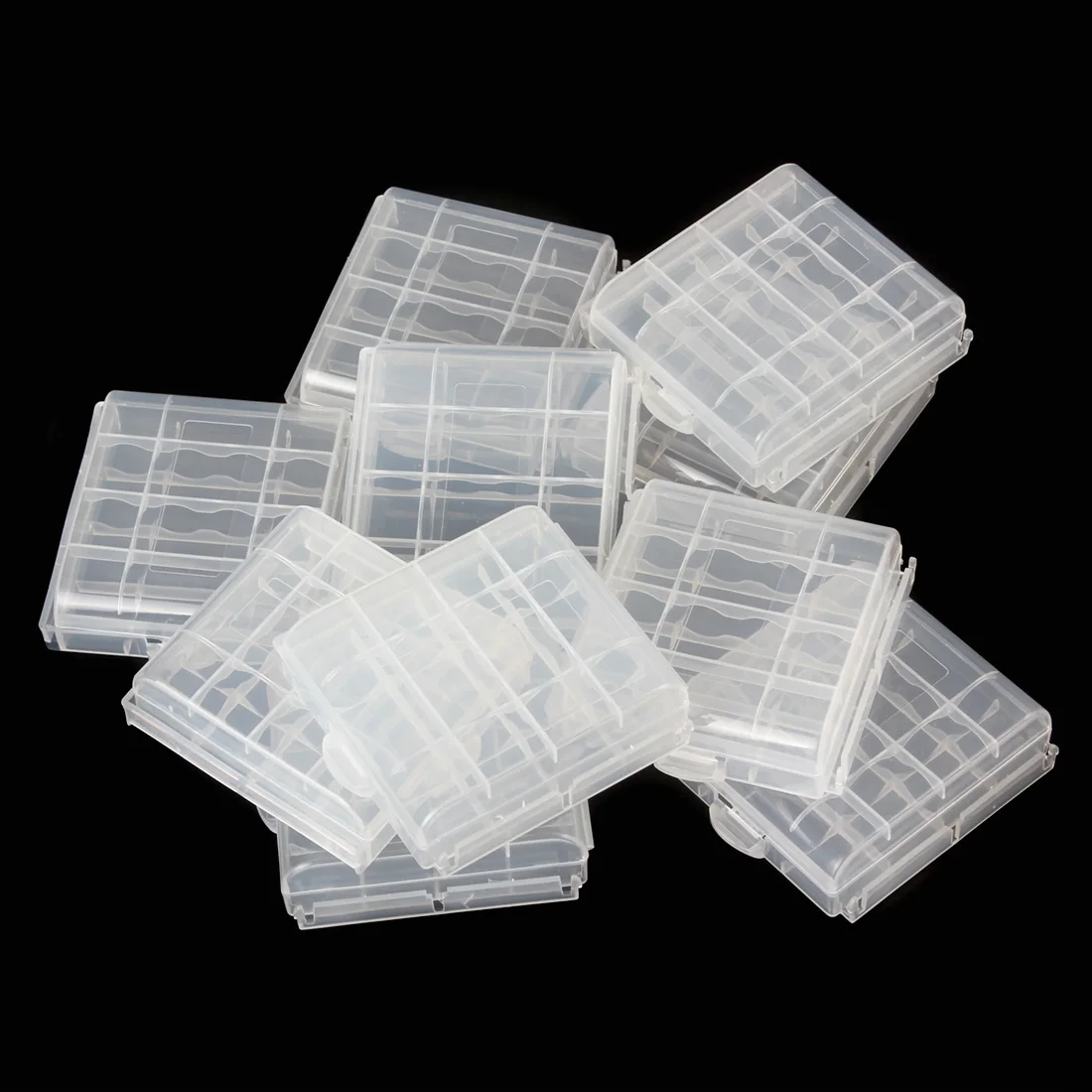 10PCS พลาสติกกล่องเก็บแบตเตอรี่โปร่งใสก้อนเก็บกรณี Fit สำหรับ AA AAA แบตเตอรี่