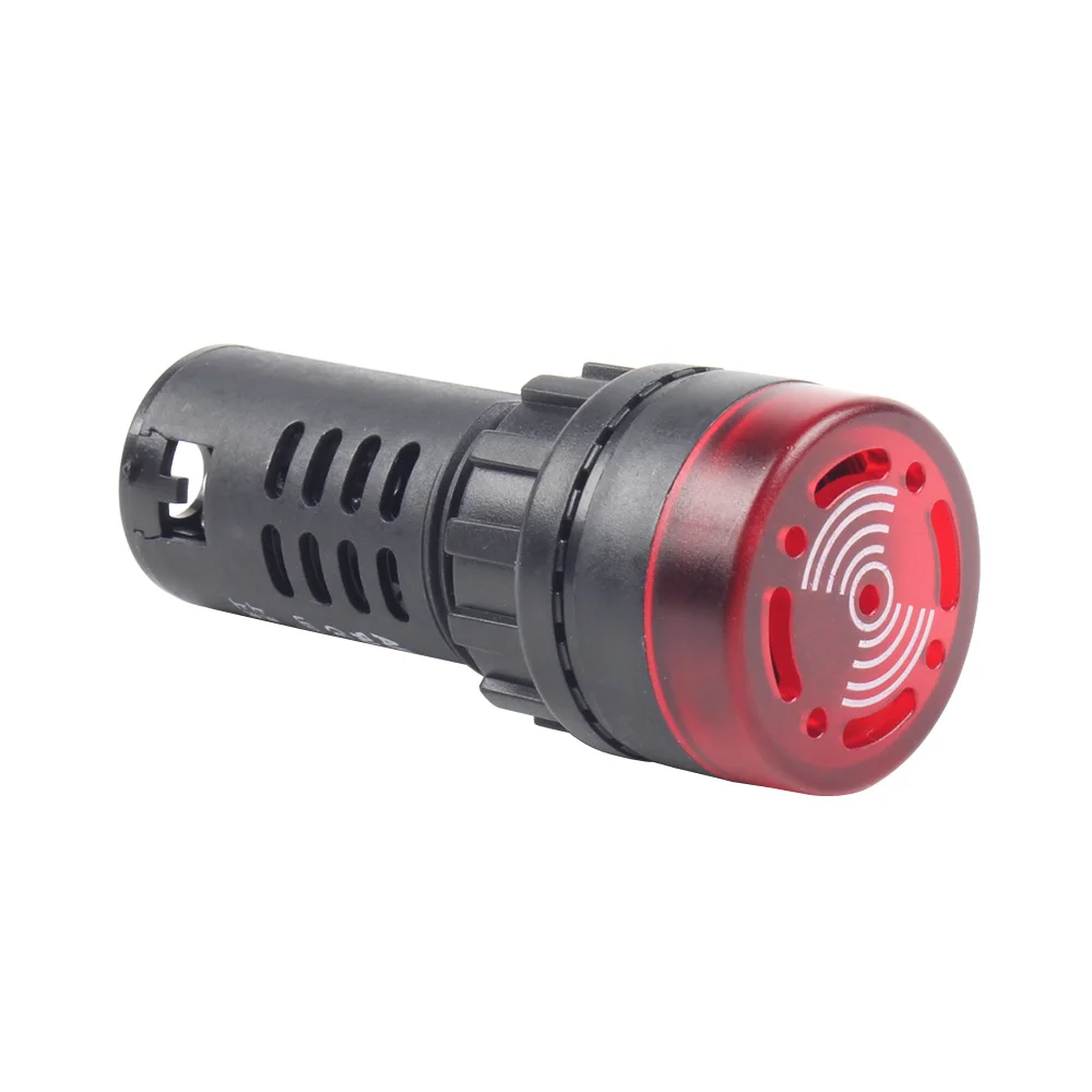 AD16-22SM 12V 24V 110V 220V 22mm Flash Signal Lumineux Rouge LED Active Buzzer Bip Alarme Indicateur Rouge Vert Jaune Panneau Montage 1Pc