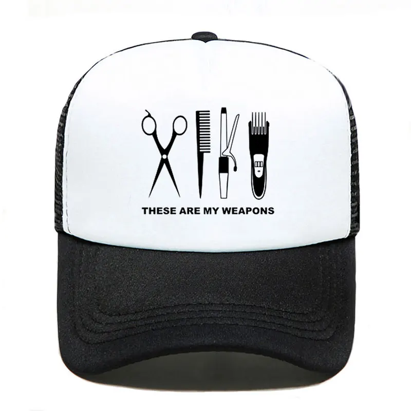 Barber Hairdresser Weapon scissors Baseball Cap Casual Men Women Parent-child Hats Mesh Visor Outdoor Sun Hat Adjustable Caps