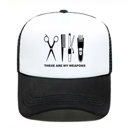 Barber Hairdresser Weapon scissors Baseball Cap Casual Men Women Parent-child Hats Mesh Visor Outdoor Sun Hat Adjustable Caps