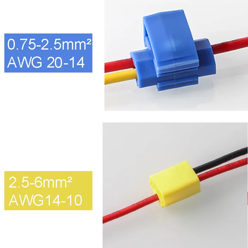 10PCS/20PCS Wire Connector Scotch Lock Snap AWG22-10 Without Breaking Cable Insulated Crimp Quick Splice Electrical Terminals