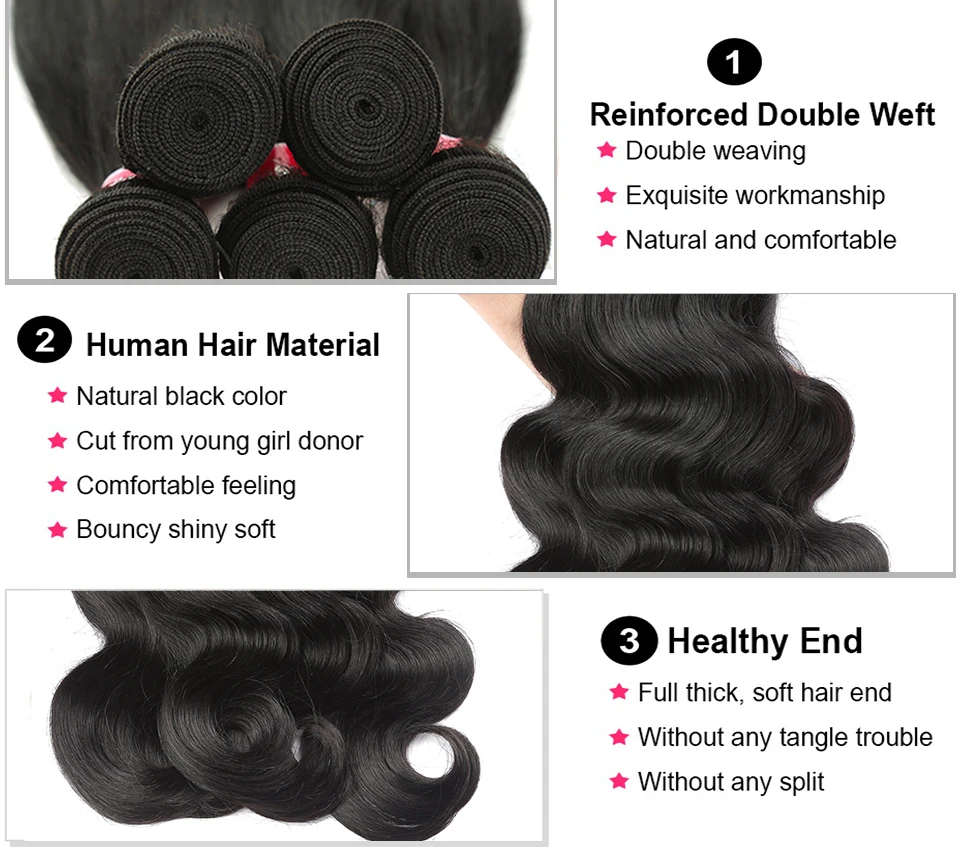 Beaushine Body Wave Hair Bundles With Closure 28 30 INCH Brazilian Human Hair Lace Closure With Hair Bundles 4x4 Lace Closure