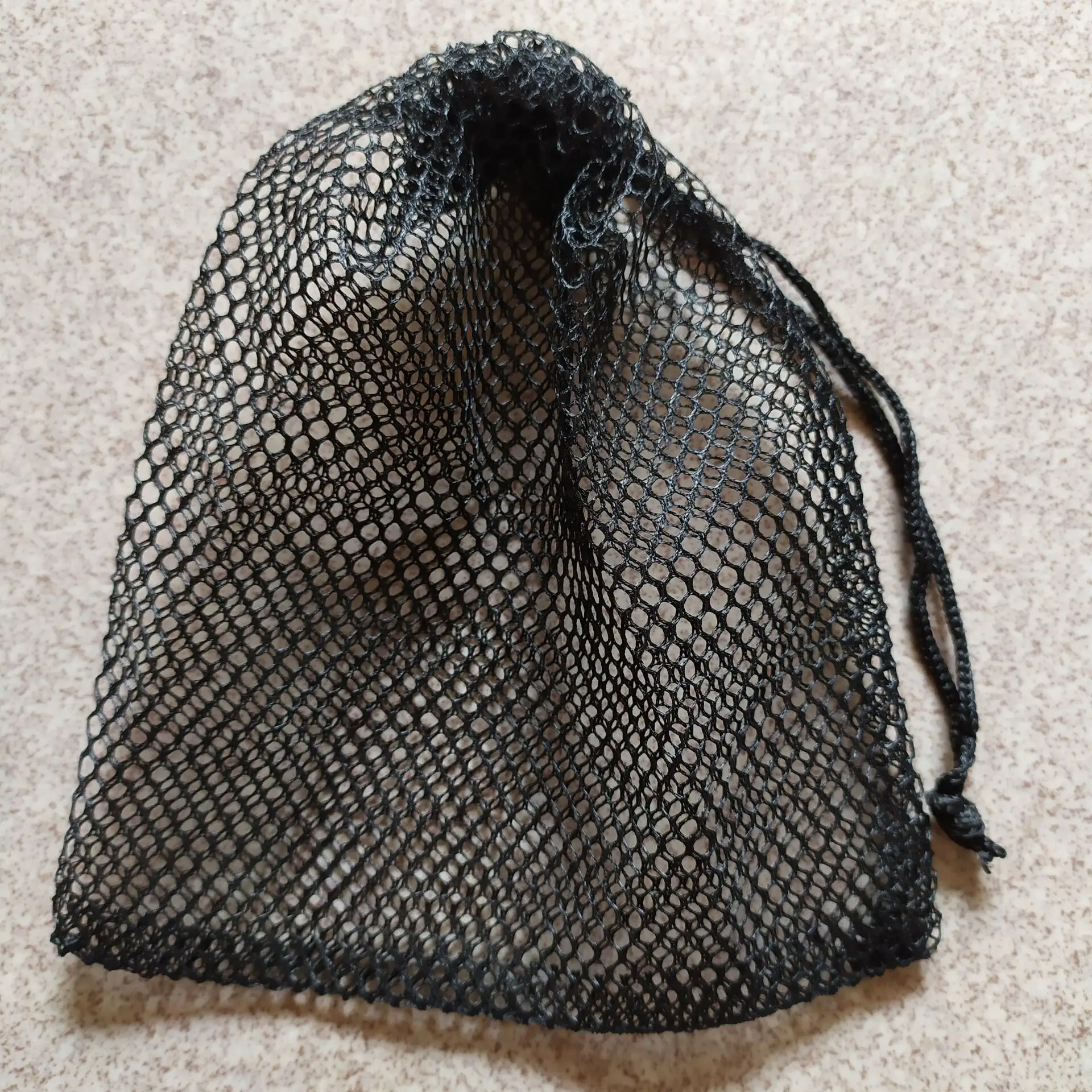 

100pcs special black mesh net drawstring jewelry gift bag pouches custom 9*17cm for gift jewelry storage and packaging