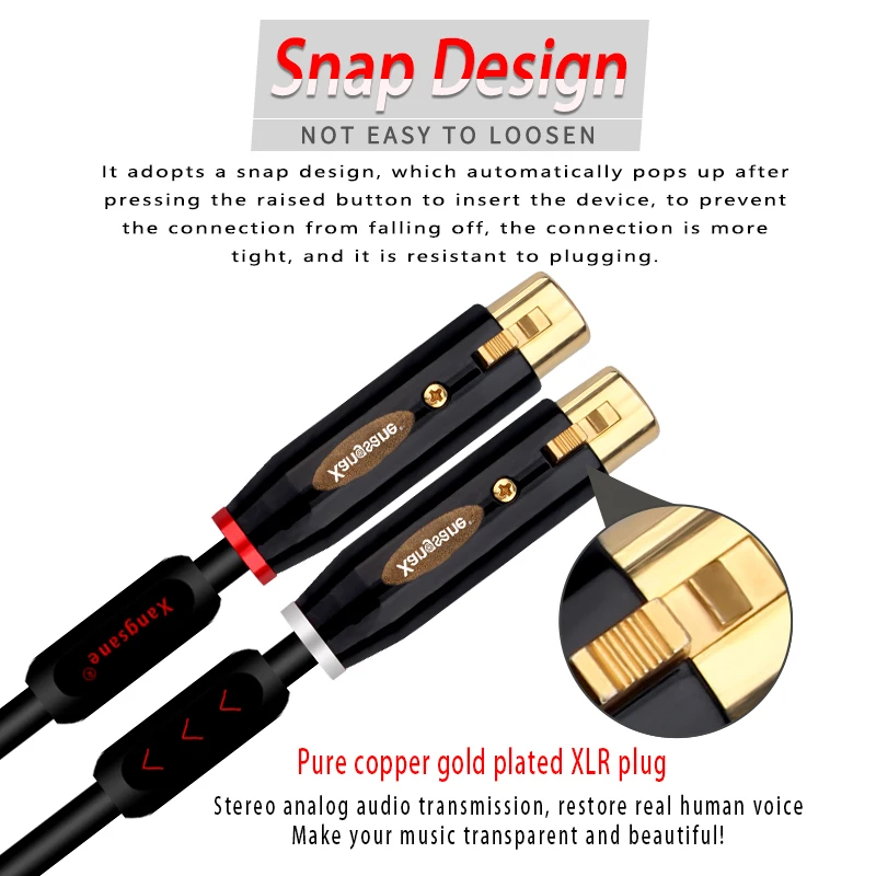 Xangsane-SP-5008Cu de fiebre, cable de audio RCA de cobre, HiFi, individual, XLR-XLR